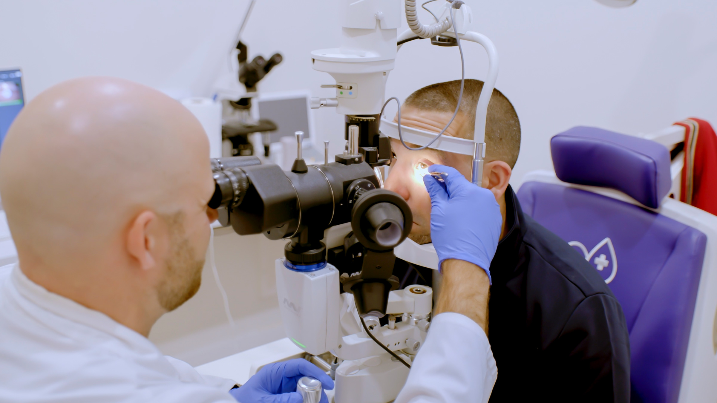 Dr. Beck examining patient